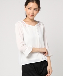 LODISPOTTO | コスモス刺繍Ｖネックブラウス(シャツ/ブラウス)