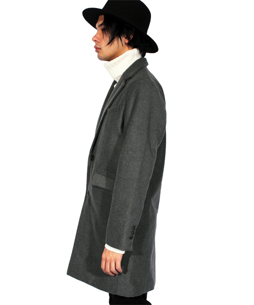 ８(eight)（エイト）の「チェスターコート ロング ジャケット ウール メルトン（チェスターコート・メンズ・キャメル/ブラック/ネイビー/グレー・MEDIUM/LARGE）」の18枚目の写真