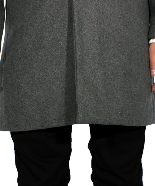 ８(eight)（エイト）の「チェスターコート ロング ジャケット ウール メルトン（チェスターコート・メンズ・キャメル/ブラック/ネイビー/グレー・MEDIUM/LARGE）」の12枚目の写真