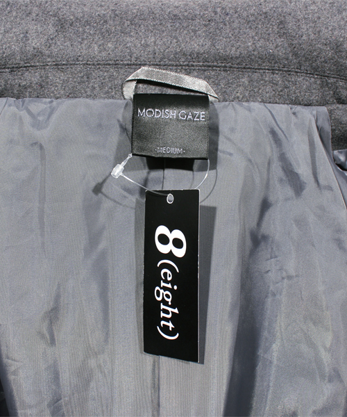 ８(eight)（エイト）の「チェスターコート ロング ジャケット ウール メルトン（チェスターコート・メンズ・キャメル/ブラック/ネイビー/グレー・MEDIUM/LARGE）」の7枚目の写真