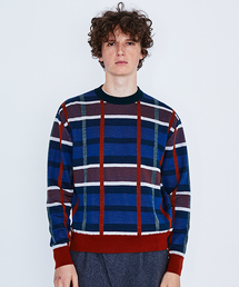 UNITED TOKYO | シルクチェックプルオーバー(ニット/セーター)