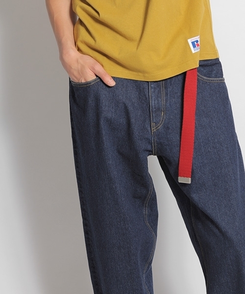 niko and...（ニコアンド）の「ワイドテーパードデニムパンツ（デニムパンツ・メンズ・ネイビー/ブルー・MEDIUM/LARGE）」の8枚目の写真