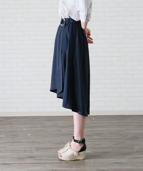 ブルネロクチネリ　アシンメトリー フレアスカート　ウエストベルト サイズ42 HER CLOSET（ハークローゼット）の「【HERCLOSET】ダブルリングベルト
