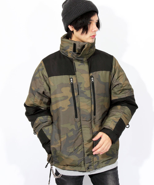 ８(eight)（エイト）の「中綿 マウンテンパーカー ナイロン ジャケット（マウンテンパーカー・メンズ・ホワイト/ブラック/レッド/ベージュ/カモフラージュ/リアルツリーカモ/カーキ/イエロー・MEDIUM/X-LARGE/LARGE）」の7枚目の写真