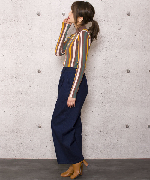 LUGG NAGG（ラグナグ）の「【Jewelobe/ ジュエローブ】ストライプ リブニットトップス（ニット/セーター・レディース・ネイビー/ブラウン/グレー・FREE）」の11枚目の写真