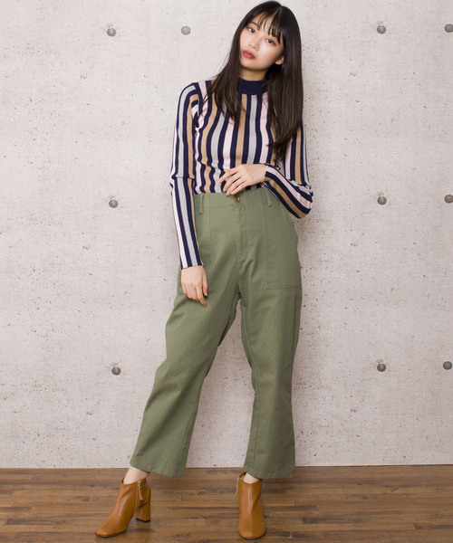 LUGG NAGG（ラグナグ）の「【Jewelobe/ ジュエローブ】ストライプ リブニットトップス（ニット/セーター・レディース・ネイビー/ブラウン/グレー・FREE）」の19枚目の写真