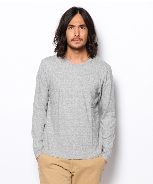 Denime（ドゥニーム）の「SAND COLOR CS LS CREW NECK（Tシャツ/カットソー・メンズ・杢グレー/ブルー/レッド・SMALL/MEDIUM/LARGE）」の2枚目の写真