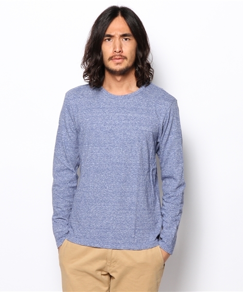 Denime（ドゥニーム）の「SAND COLOR CS LS CREW NECK（Tシャツ/カットソー・メンズ・杢グレー/ブルー/レッド・SMALL/MEDIUM/LARGE）」の3枚目の写真