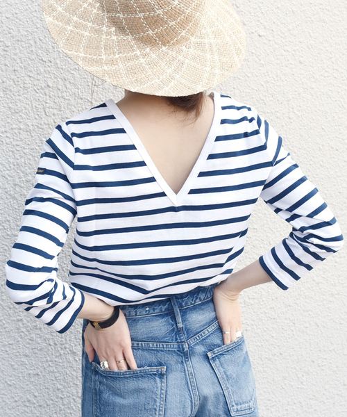 SHIPS（シップス）の「Le minor:MADEMOISELLE（Tシャツ/カットソー・レディース・オフホワイト/ブルー/マルチ・ONE SIZE）」の2枚目の写真