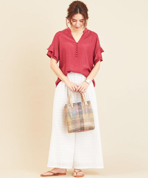 BEAUTY&YOUTH UNITED ARROWS（ビューティーアンドユースユナイテッドアローズ）の「BY∴ クリア×チェックミニトート/カゴバッグ ◆（トートバッグ・レディース・ブラウン/ナチュラル・FREE）」の5枚目の写真