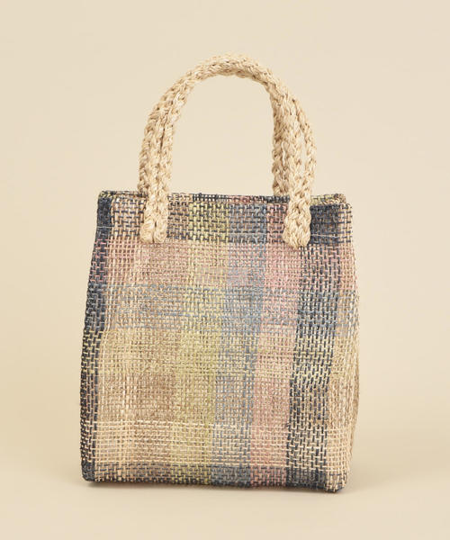 BEAUTY&YOUTH UNITED ARROWS（ビューティーアンドユースユナイテッドアローズ）の「BY∴ クリア×チェックミニトート/カゴバッグ ◆（トートバッグ・レディース・ブラウン/ナチュラル・FREE）」の6枚目の写真