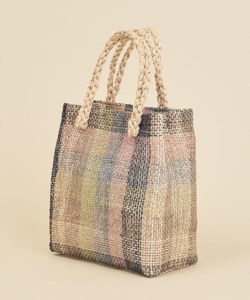 BEAUTY&YOUTH UNITED ARROWS（ビューティーアンドユースユナイテッドアローズ）の「BY∴ クリア×チェックミニトート/カゴバッグ ◆（トートバッグ・レディース・ブラウン/ナチュラル・FREE）」の8枚目の写真