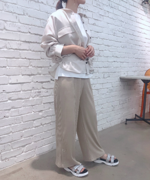 OLIVE des OLIVE（オリーブデオリーブ）の「【ZOZOTOWN限定】リブスリットワイドパンツ（その他パンツ・レディース・ブラウン/ブラック/ベージュ・FREE）」の10枚目の写真