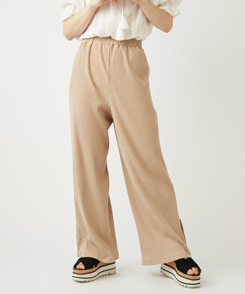 OLIVE des OLIVE（オリーブデオリーブ）の「【ZOZOTOWN限定】リブスリットワイドパンツ（その他パンツ・レディース・ブラウン/ブラック/ベージュ・FREE）」の14枚目の写真