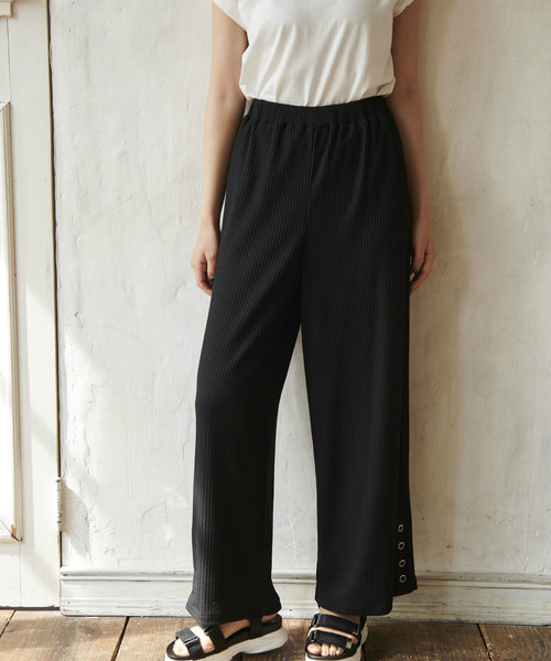 OLIVE des OLIVE（オリーブデオリーブ）の「【ZOZOTOWN限定】リブスリットワイドパンツ（その他パンツ・レディース・ブラウン/ブラック/ベージュ・FREE）」の21枚目の写真