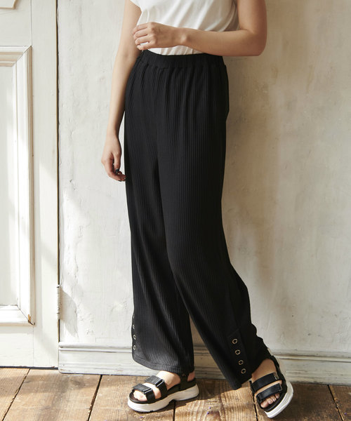 OLIVE des OLIVE（オリーブデオリーブ）の「【ZOZOTOWN限定】リブスリットワイドパンツ（その他パンツ・レディース・ブラウン/ブラック/ベージュ・FREE）」の22枚目の写真