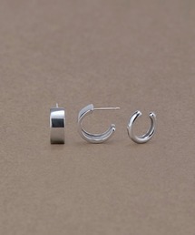 JUPITER | stylish silver hoopピアス&イヤカフ(ピアス（両耳用）)