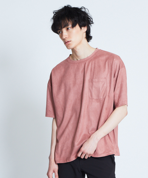 ABAHOUSE GRAY(アバハウスグレイ)の「【展開店舗限定】フェイクスエードTシャツ(Tシャツ/カットソー・メンズ・サックスブルー/ネイビー/ピンク/ベージュ/グリーン・46/48)」の5枚目の写真