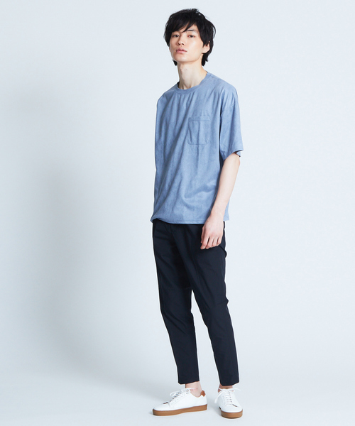 ABAHOUSE GRAY(アバハウスグレイ)の「【展開店舗限定】フェイクスエードTシャツ(Tシャツ/カットソー・メンズ・サックスブルー/ネイビー/ピンク/ベージュ/グリーン・46/48)」の6枚目の写真