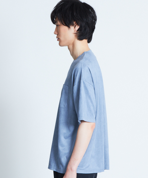 ABAHOUSE GRAY(アバハウスグレイ)の「【展開店舗限定】フェイクスエードTシャツ(Tシャツ/カットソー・メンズ・サックスブルー/ネイビー/ピンク/ベージュ/グリーン・46/48)」の7枚目の写真