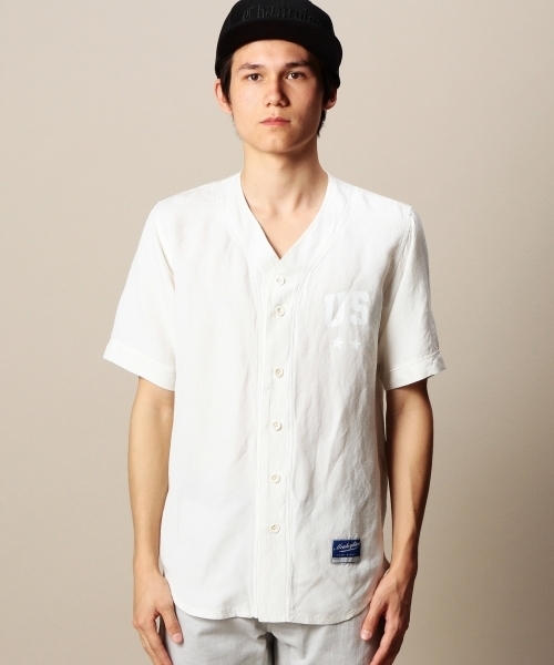 MONKEY TIME（モンキータイム）の「MT ∴ リネン/レーヨン ベースボール シャツ◆（シャツ/ブラウス・メンズ・ホワイト/ブラック・LARGE/MEDIUM/SMALL）」の18枚目の写真