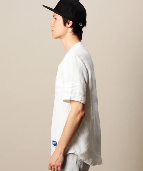 MONKEY TIME（モンキータイム）の「MT ∴ リネン/レーヨン ベースボール シャツ◆（シャツ/ブラウス・メンズ・ホワイト/ブラック・LARGE/MEDIUM/SMALL）」の19枚目の写真