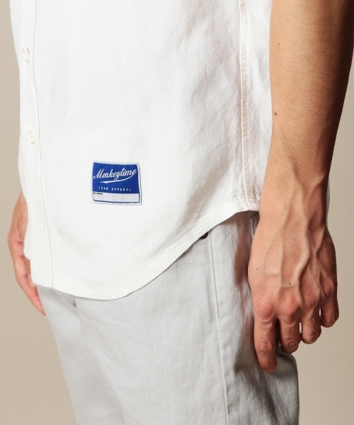 MONKEY TIME（モンキータイム）の「MT ∴ リネン/レーヨン ベースボール シャツ◆（シャツ/ブラウス・メンズ・ホワイト/ブラック・LARGE/MEDIUM/SMALL）」の13枚目の写真