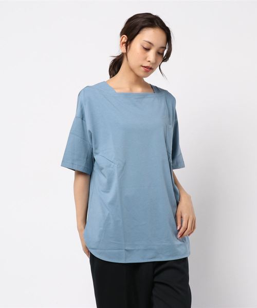 YECCA VECCA（イェッカヴェッカ）の「・BIG Tee ●（Tシャツ/カットソー・レディース・ホワイト/ブラック/ブラウン/サックスブルー・FREE）」の4枚目の写真