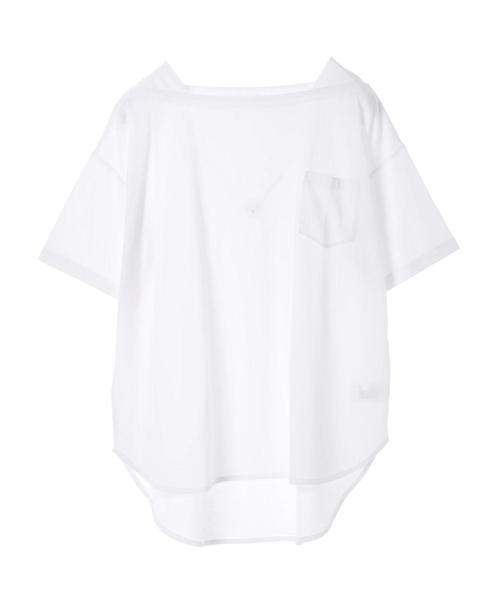 YECCA VECCA（イェッカヴェッカ）の「・BIG Tee ●（Tシャツ/カットソー・レディース・ホワイト/ブラック/ブラウン/サックスブルー・FREE）」の6枚目の写真