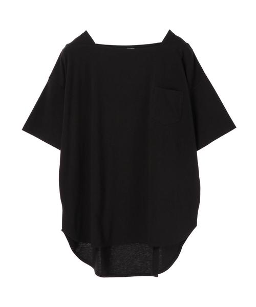 YECCA VECCA（イェッカヴェッカ）の「・BIG Tee ●（Tシャツ/カットソー・レディース・ホワイト/ブラック/ブラウン/サックスブルー・FREE）」の5枚目の写真