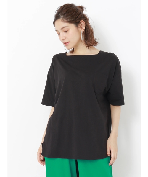 YECCA VECCA（イェッカヴェッカ）の「・BIG Tee ●（Tシャツ/カットソー・レディース・ホワイト/ブラック/ブラウン/サックスブルー・FREE）」の2枚目の写真