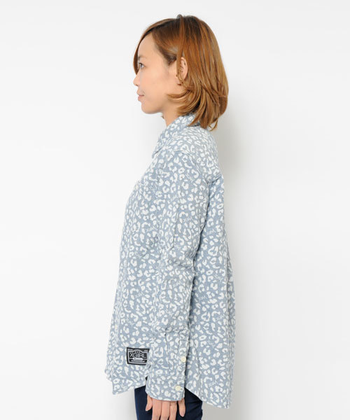 X-girl（エックスガール）の「LEO-CHAMBRAY SHIRT（シャツ/ブラウス・レディース・パープル/ブルー・2/1）」の6枚目の写真
