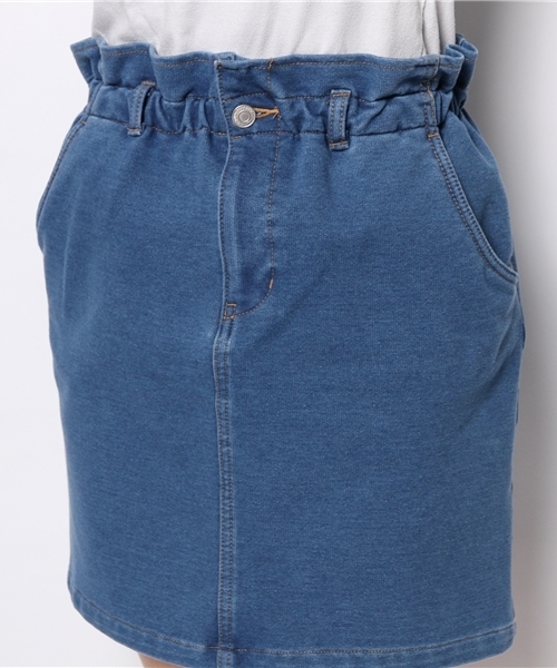 one after another NICE CLAUP（ワンアフターアナザーナイスクラップ）の「【ナイスクラップ】ウエストギャザータイトスカート（スカート・レディース・オフホワイト/レッド/ワンウォッシュ・FREE）」の5枚目の写真