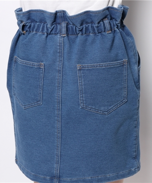 one after another NICE CLAUP（ワンアフターアナザーナイスクラップ）の「【ナイスクラップ】ウエストギャザータイトスカート（スカート・レディース・オフホワイト/レッド/ワンウォッシュ・FREE）」の4枚目の写真