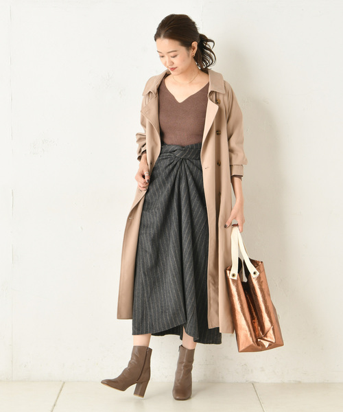 DouDou（ドゥドゥ）の「ストライプカイトフレアスカート（スカート・レディース・ブラウン/イエロー・FREE）」の17枚目の写真