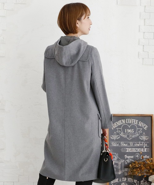 フードロングダッフルコート/レディースアウター/秋冬 結婚式対応 冬