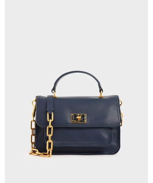 CHARLES & KEITH（チャールズ & キース）の「レジンエフェクト バックルハンドバッグ / Resin-Effect Buckle Handbag（ハンドバッグ・レディース・ブラック/ライトブラウン/マルチ/ダークブルー/バーガンディー・M）」の4枚目の写真