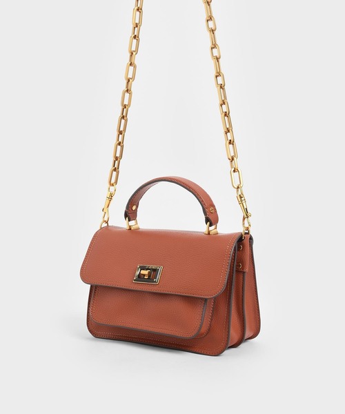 CHARLES & KEITH（チャールズ & キース）の「レジンエフェクト バックルハンドバッグ / Resin-Effect Buckle Handbag（ハンドバッグ・レディース・ブラック/ライトブラウン/マルチ/ダークブルー/バーガンディー・M）」の15枚目の写真