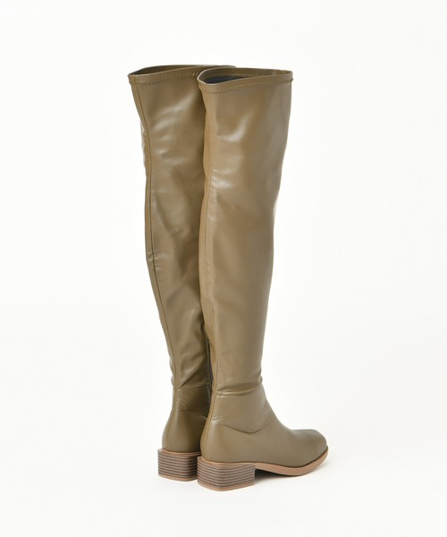 one after another NICE CLAUP（ワンアフターアナザーナイスクラップ）の「フェイクレザーニーハイブーツ（ブーツ・レディース・ベージュ/カーキ/モカ・SMALL/MEDIUM/LARGE）」の5枚目の写真