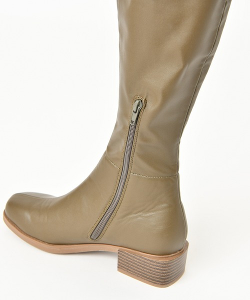 one after another NICE CLAUP（ワンアフターアナザーナイスクラップ）の「フェイクレザーニーハイブーツ（ブーツ・レディース・ベージュ/カーキ/モカ・SMALL/MEDIUM/LARGE）」の9枚目の写真