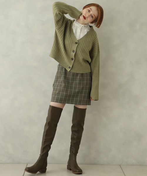 one after another NICE CLAUP（ワンアフターアナザーナイスクラップ）の「フェイクレザーニーハイブーツ（ブーツ・レディース・ベージュ/カーキ/モカ・SMALL/MEDIUM/LARGE）」の11枚目の写真