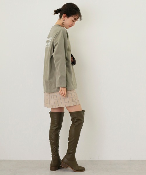 one after another NICE CLAUP（ワンアフターアナザーナイスクラップ）の「フェイクレザーニーハイブーツ（ブーツ・レディース・ベージュ/カーキ/モカ・SMALL/MEDIUM/LARGE）」の17枚目の写真