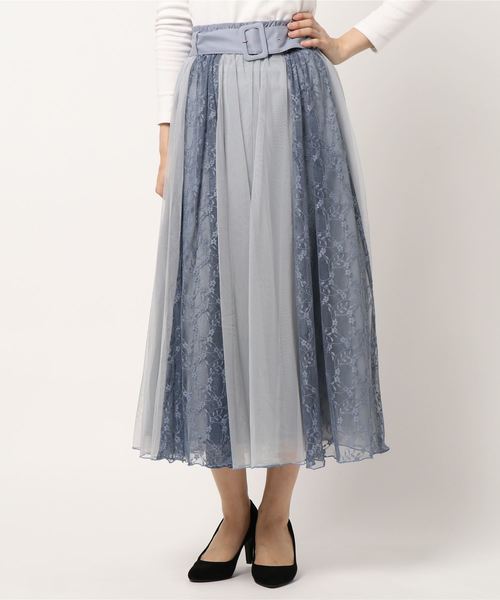 axes femme（アクシーズファム）の「レース×チュールスカート