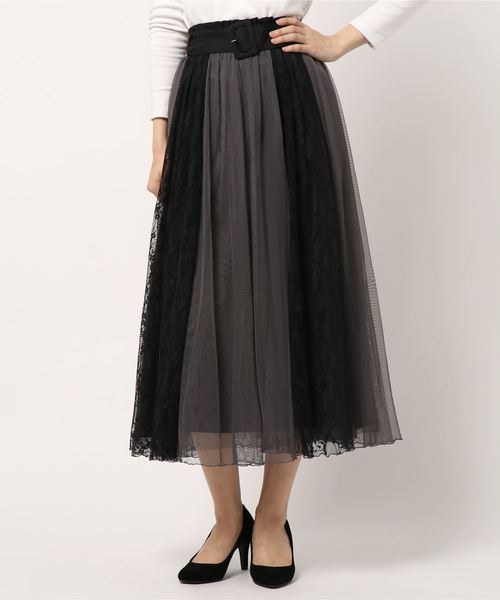 axes femme（アクシーズファム）の「レース×チュールスカート