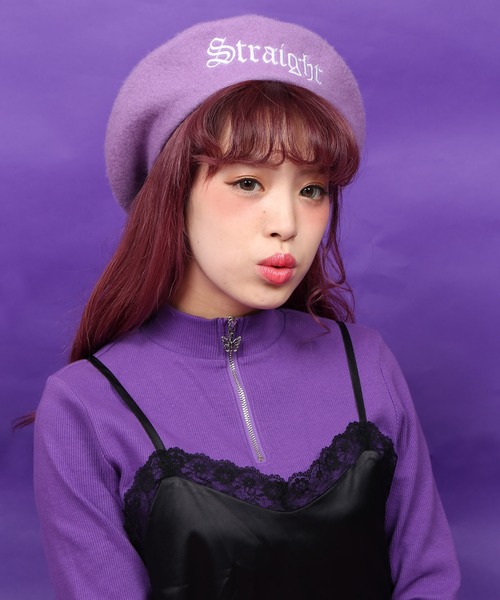 WC(ダブル シー)の「WC/ロゴベレー(ハンチング/ベレー帽・レディース・ライトパープル/ブラック・FREE)」の1枚目の写真