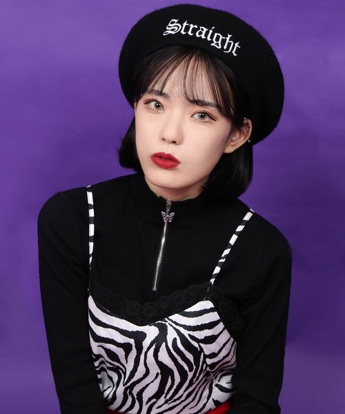 WC(ダブル シー)の「WC/ロゴベレー(ハンチング/ベレー帽・レディース・ライトパープル/ブラック・FREE)」の2枚目の写真