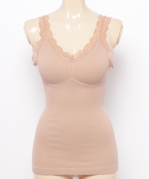 Lace Ladies(レースレディース)の「カップ付きリブ編み レースキャミソール(キャミソール・レディース・ブラック/ベージュ/グレー・FREE)」の22枚目の写真