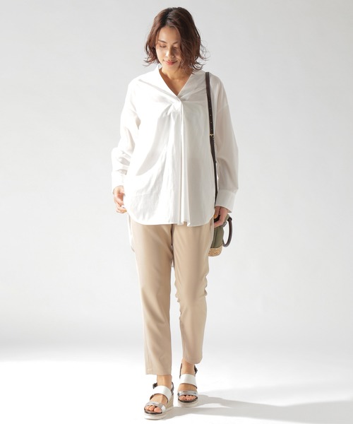 BAYFLOW（ベイフロー）の「ストレッチテーパードパンツ（その他パンツ・レディース・ブラック/ベージュ/ネイビー/ピンク/ライトグリーン・SMALL/MEDIUM/LARGE）」の8枚目の写真