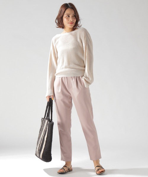 BAYFLOW（ベイフロー）の「ストレッチテーパードパンツ（その他パンツ・レディース・ブラック/ベージュ/ネイビー/ピンク/ライトグリーン・SMALL/MEDIUM/LARGE）」の14枚目の写真