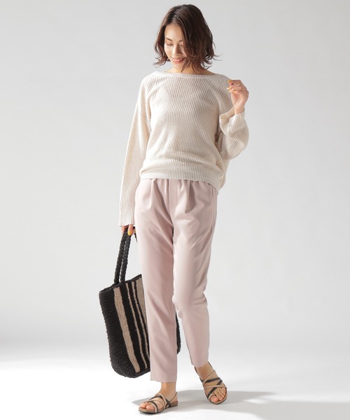 BAYFLOW（ベイフロー）の「ストレッチテーパードパンツ（その他パンツ・レディース・ブラック/ベージュ/ネイビー/ピンク/ライトグリーン・SMALL/MEDIUM/LARGE）」の15枚目の写真